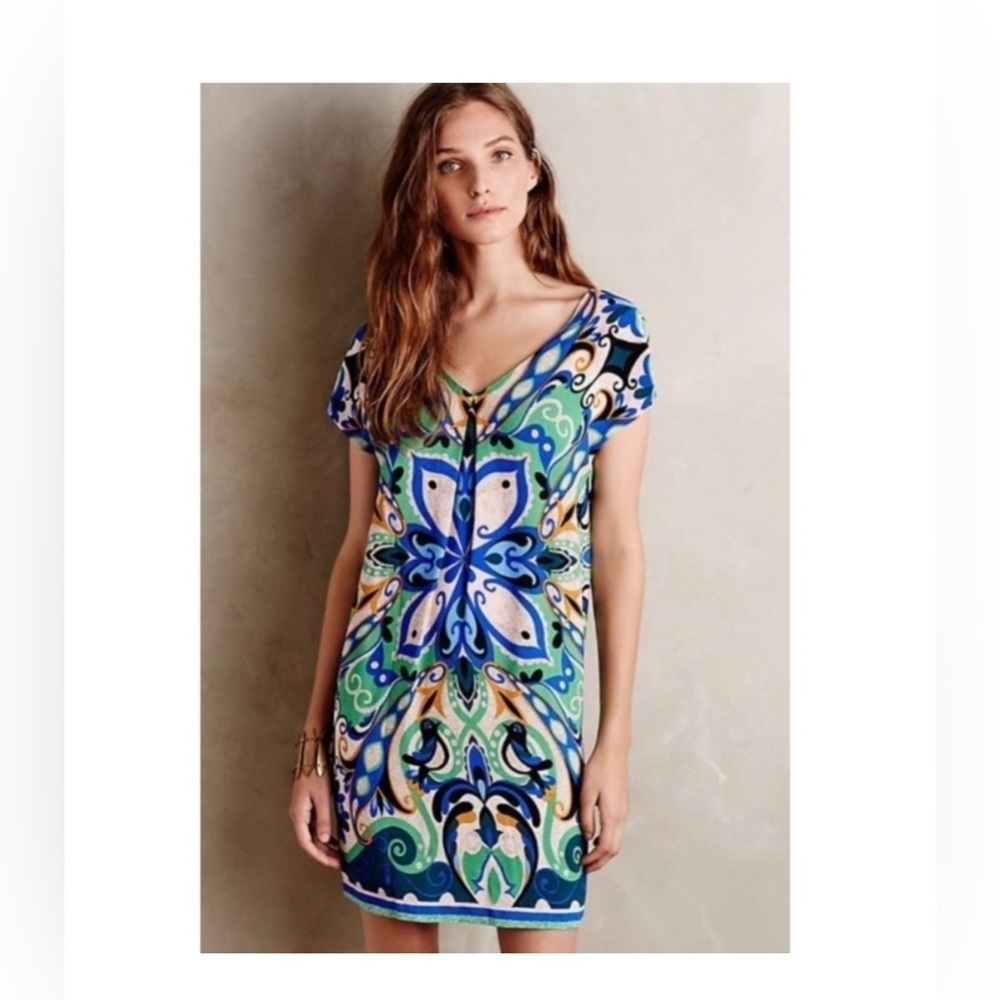 Anthropologie Maeve Folksong/Bird Print Dress 
Size Small